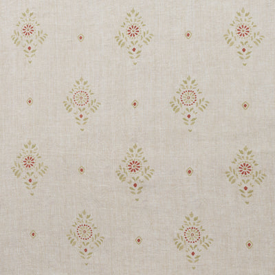 Hand-printed Green Anushka on Rustic Linen – 317G