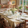 Green Gold Megha Rustic Linen Tablecloth - Ex Large