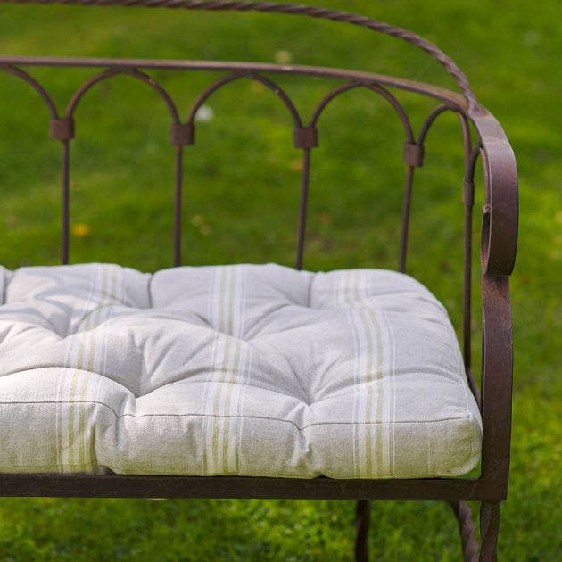 Green Gustavian Stripe Bench Cushion