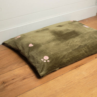 Ex-display Large Dog Bed with cover – Dark Green Velvet