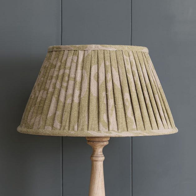 Green Gold Sacha Pleated Linen Lampshade