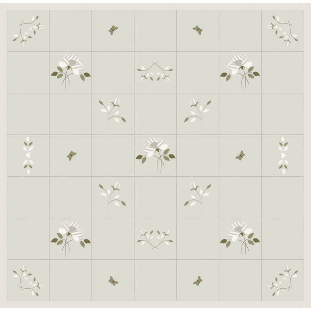 Grey Rose Cotton Quilt