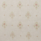 Hand-printed Green Anushka on Rustic Linen – 317G