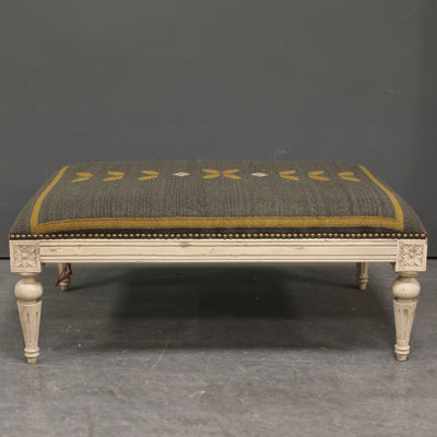 Sample Carved Kilim Footstool - Tulip