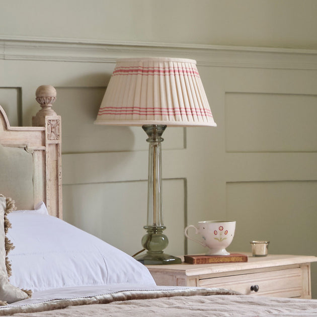 Ivory Rose Vintage Stripe Pleated Lampshade