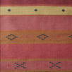 Carved Rectangular Kilim Footstool - Jaisalmer