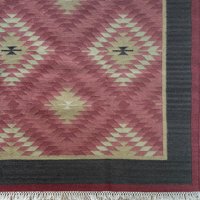 Sample - Shimla Rose - Hand-woven Wool Kilim - Medium