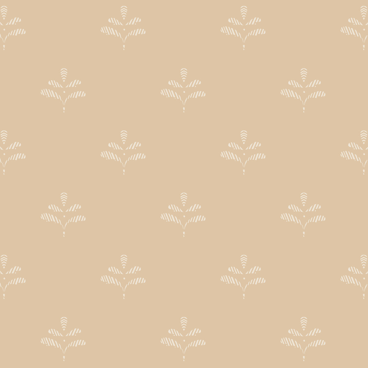 Wheat Ivory Leaf Wallpaper