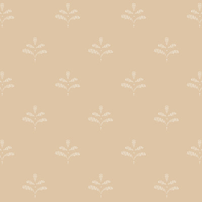 Wheat/Ivory Leaf Wallpaper