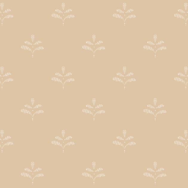 Wheat/Ivory Leaf Wallpaper