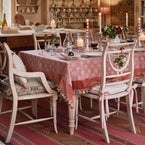 Luxury Red Earth Megha & Velvet Tablecloth with Tassels