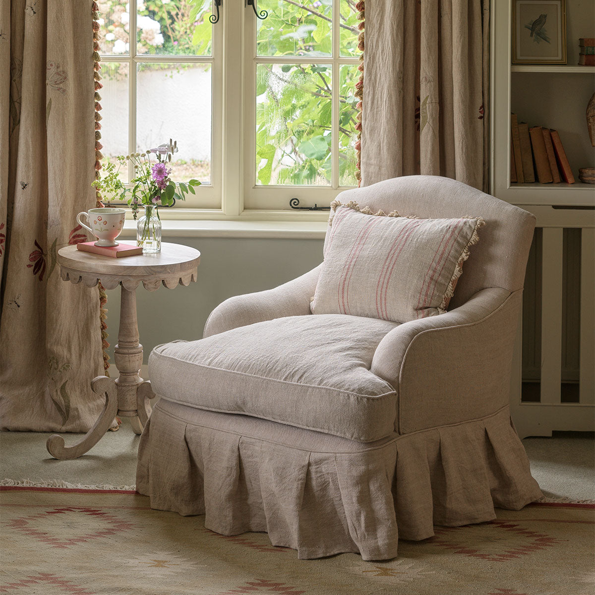 Lydia Chair with Box Pleated Skirt