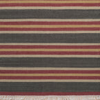 Charcoal Saffron Madras Stripe - Wool Kilim Runner