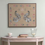 Midnight Peacocks Framed Wallhanging