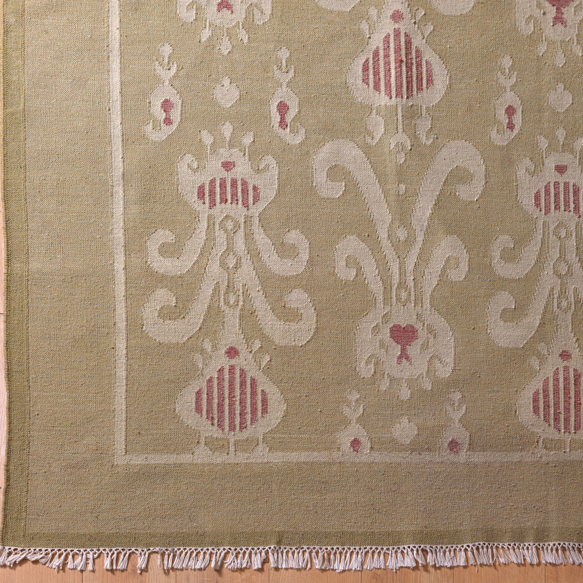 Hand-woven Wool Kilim - Olive Natasha