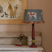 Embroidered Indian Wedding Lampshade in Indigo with Tassels