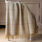 Pale Saffron Tartan Lambswool Throw