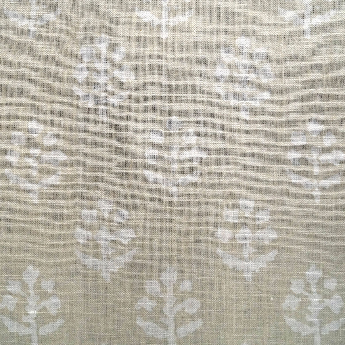 Hand-printed Reverse Grey Megha Linen - 352G