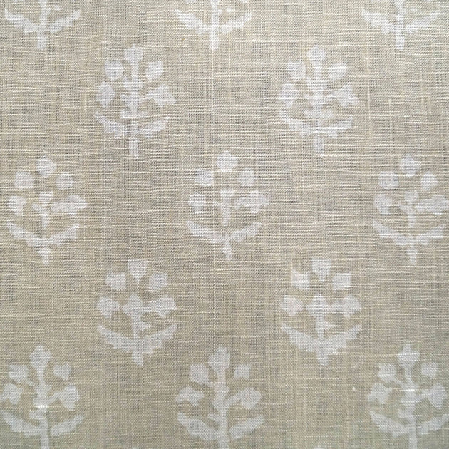 Hand-printed Reverse Grey Megha Linen - 352G