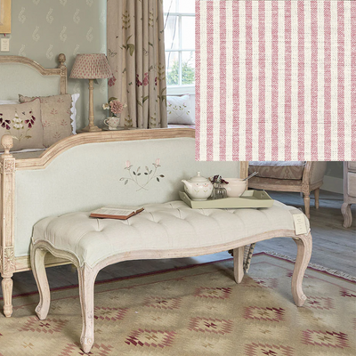 Ex-Display Bed End Stool in Rose Ivory Stripe