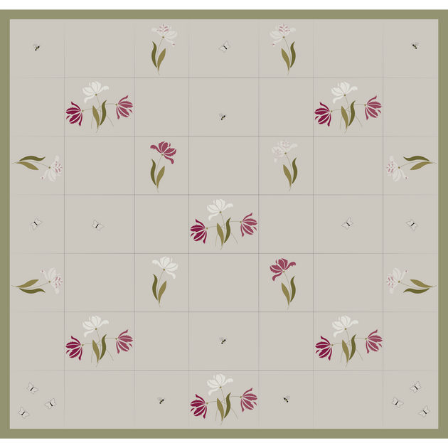 Parrot Tulip Rustic Linen Quilt