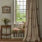 Parrot Tulips Embroidered Rustic Linen 3m Panel - 152