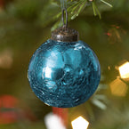 Bauble – Small Blue Crackle Glaze