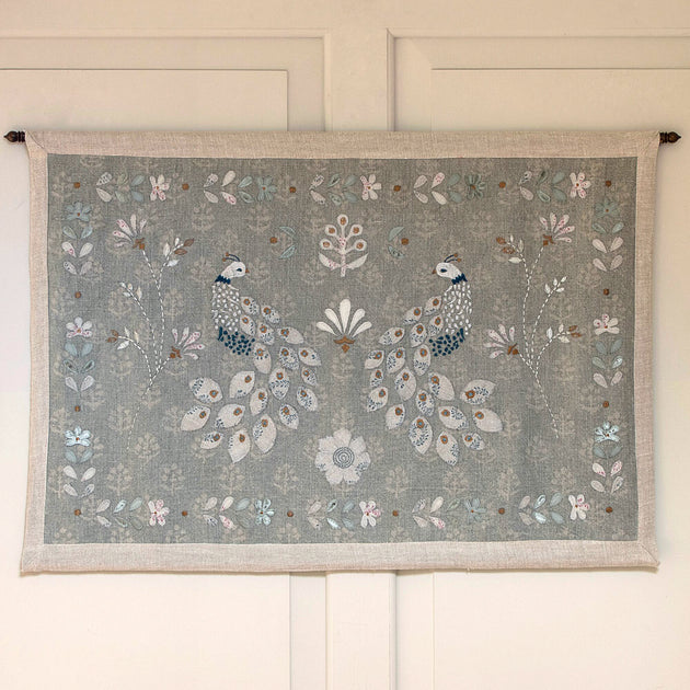 Chinoiserie of Peacocks Wall Hanging