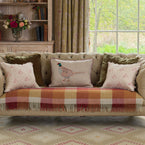 Embroidered Pheasant Linen Cushion