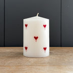 Red Heart Hand-painted Scented Pillar Candle 4"