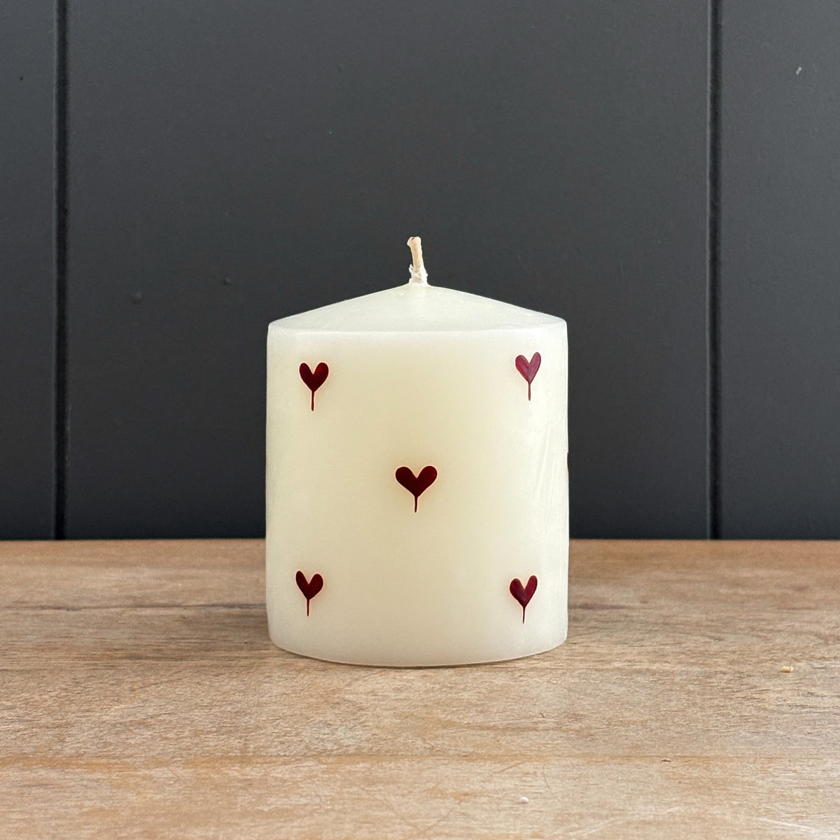 Red Heart Hand-painted Scented Pillar Candle 3"
