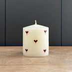 Red Heart Hand-painted Scented Pillar Candle 3"
