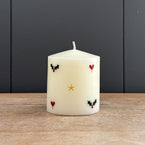 Hand-painted Holly Scented Pillar Candle 3"