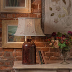 Hand Painted Indian Red & Gold Tea Caddy Lamp Base