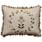 Red Green Fritillary Rustic Linen Cushion