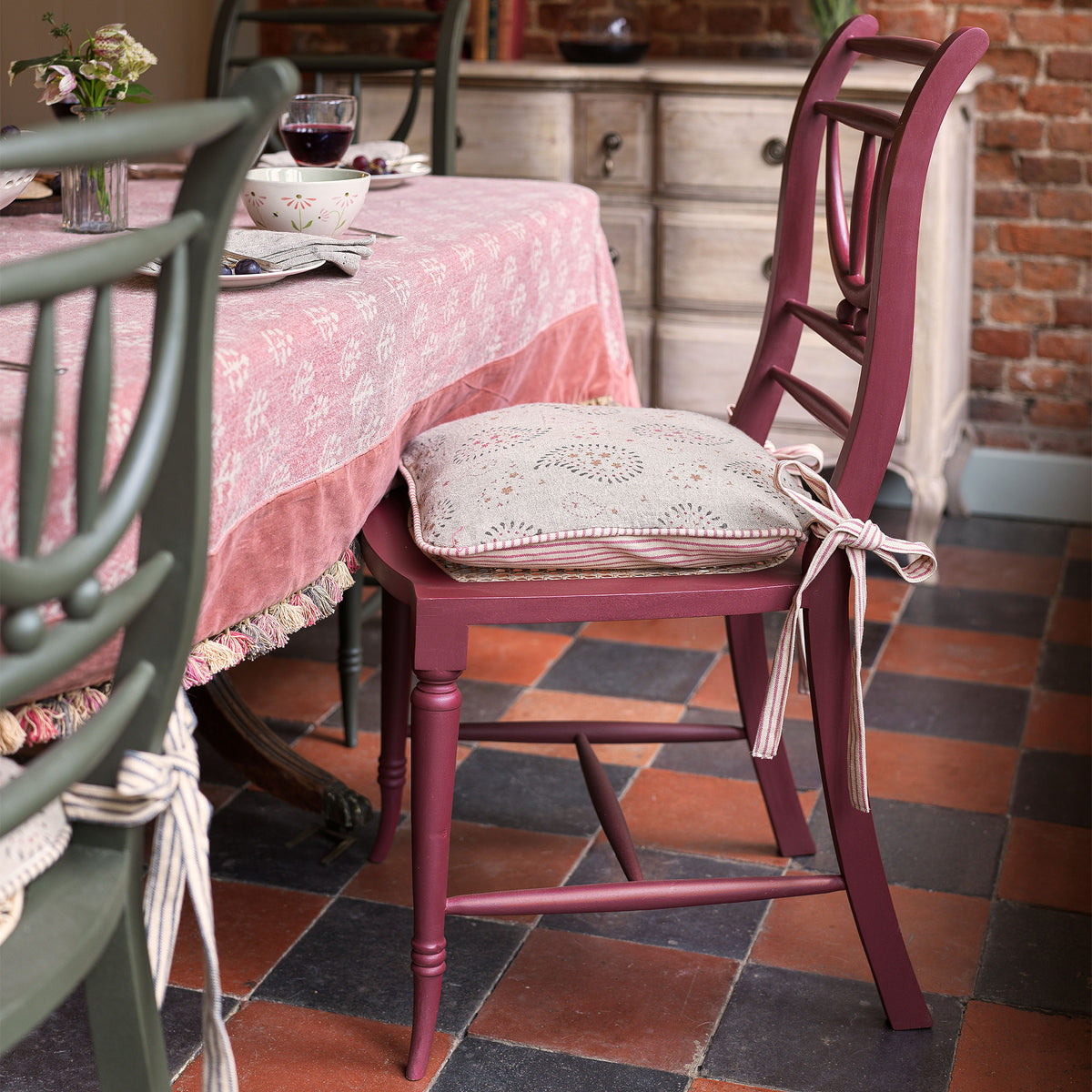 Painted Gustavian Dining Chair in Etruscan Red