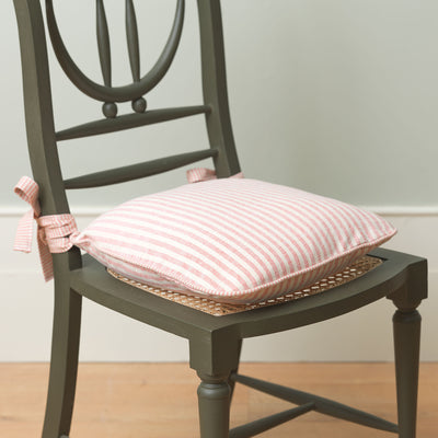 Red Natural Stripe Chair Cushion