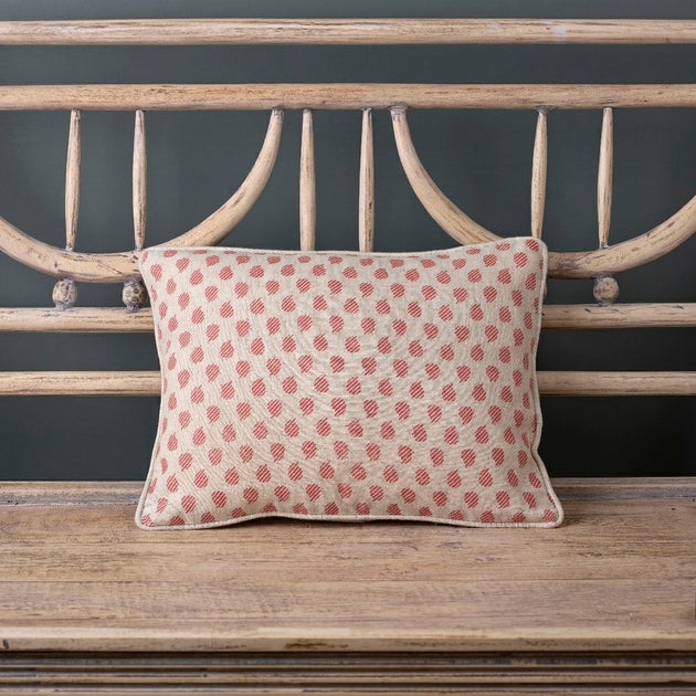Red Nina Rustic Linen Cushion