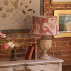 Red Sacha Framed Linen Lampshade