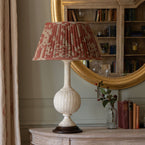Red Sacha Pleated Linen Lampshade