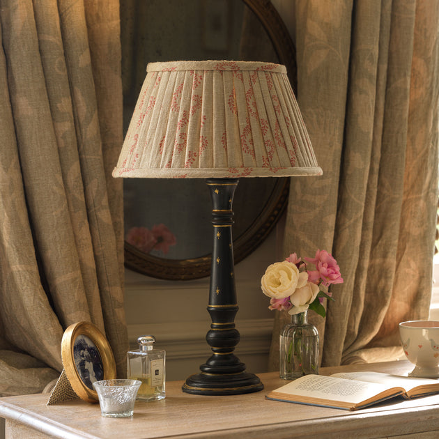 Red Shalini Pleated Linen Lampshade