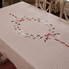 Red Stripe Ribbon & Mistletoe Tablecloth - Extra Large