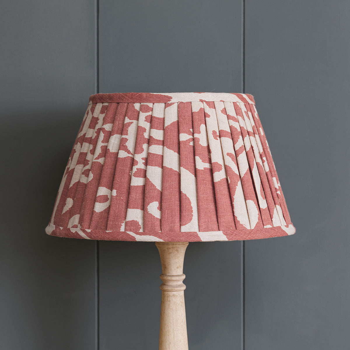 Red Sacha Pleated Linen Lampshade