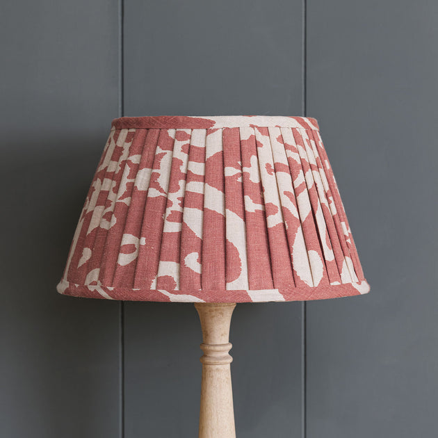 Red Sacha Pleated Linen Lampshade