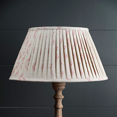 Red Shalini Linen 14" Pleated Lampshade
