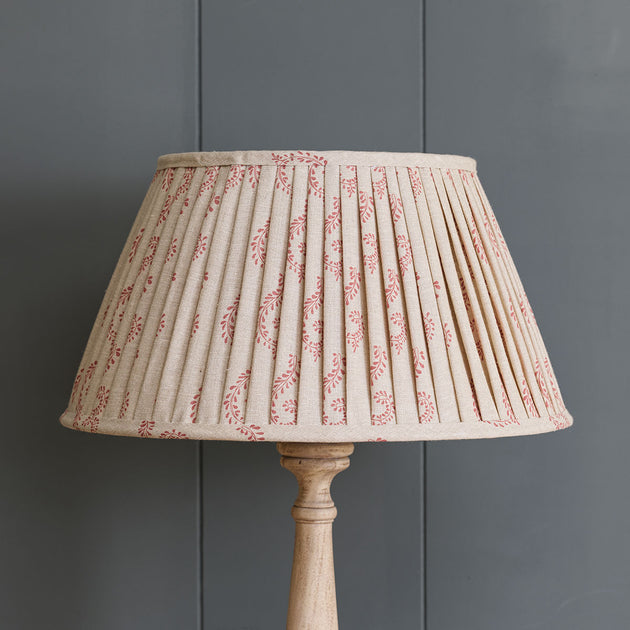Red Shalini Pleated Linen Lampshade