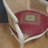 Indian Red Shimla Kilim Caned Arun Chair