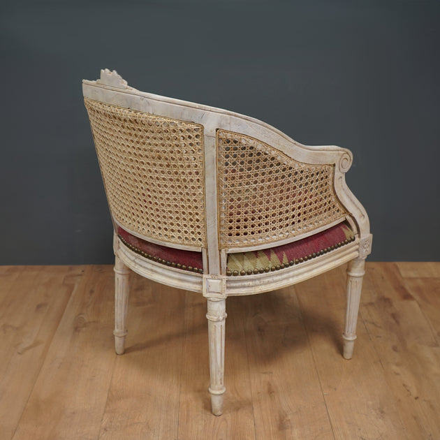 Indian Red Shimla Kilim Caned Arun Chair