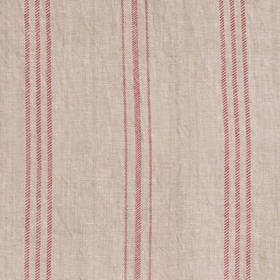 Small Non Returnable Sample of Rose Hartford Stripe on Rustic Linen