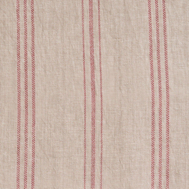 Small Non Returnable Sample of Rose Hartford Stripe on Rustic Linen